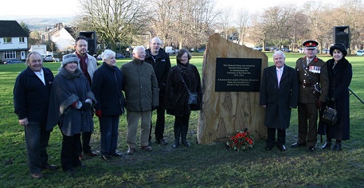 memorial stone and residents